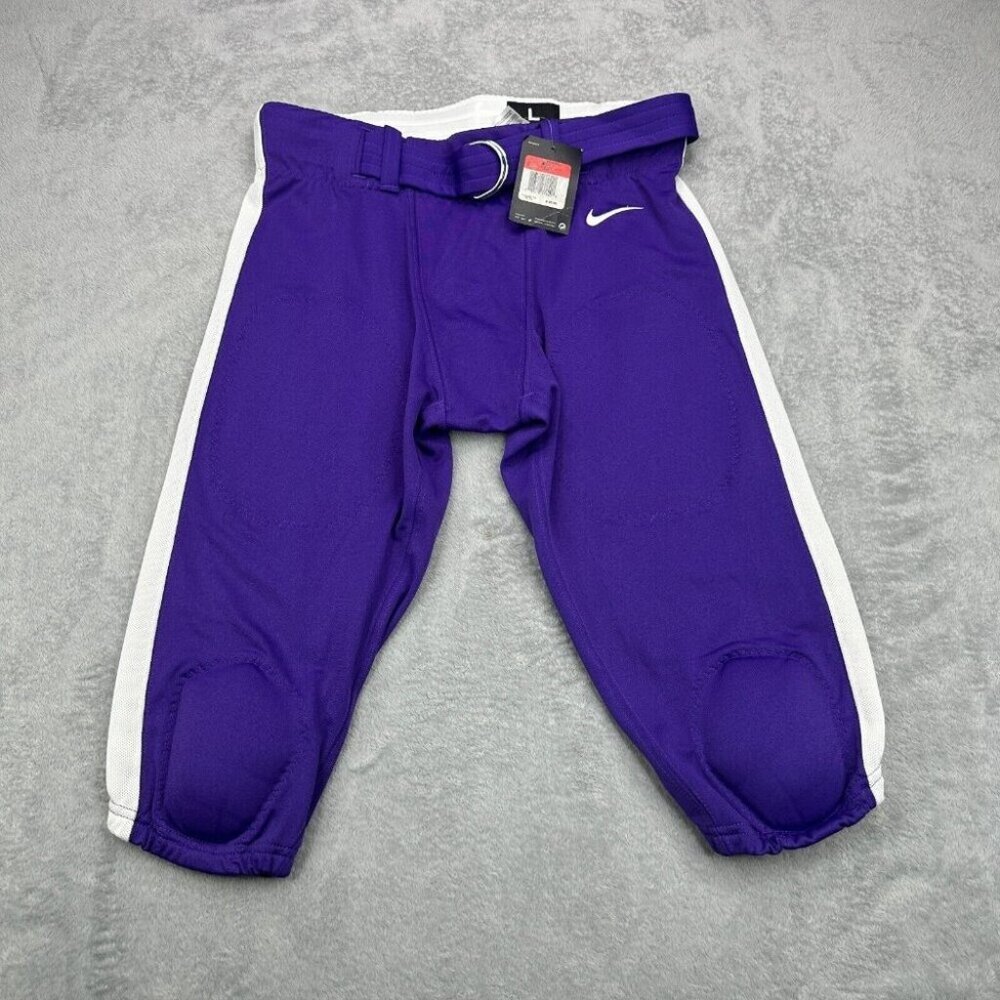 Nike Football Pants Mens Large Purple White Belted Knee Pads Practice 789925-546